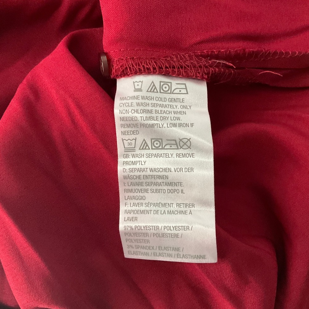 Susan Graver Ruby Red Button Up Blouse Stretch Sh… - image 4